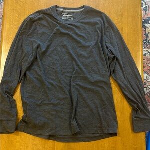 Eddie Bauer, long sleeve large dark grey shirt, versatile